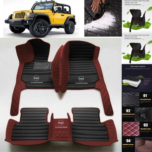 For JEEP Wrangler Car Floor Mats All Weather Carpet Custom Floor Liner Auto Mats - Imagen 16 de 35