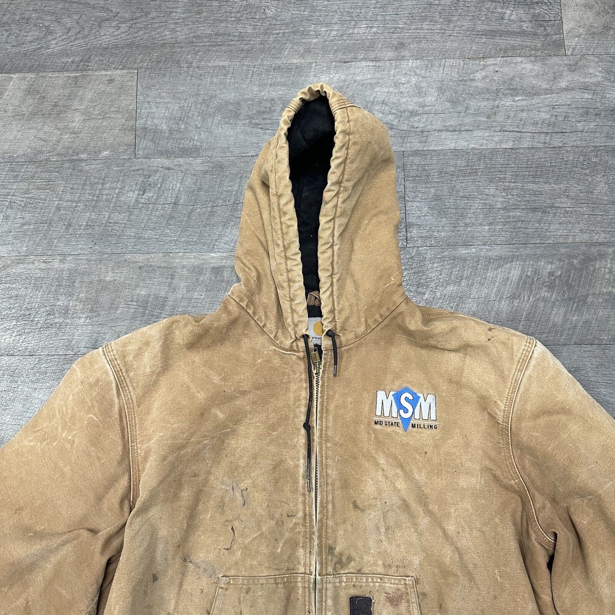 Carhartt J360 Brown Hooded Workwear Jacket Size XL | eBay