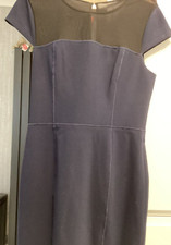 VERA WANG Navy blue & black mesh cap sleeve sheath dress NEW size 10 - S1
