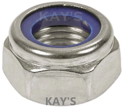 KAYFAST NYLOC NUTS NYLON INSERT STAINLESS STEEL M2.5 M3 M4 M5 M6 M8 M10 M12 M14 M16 M20