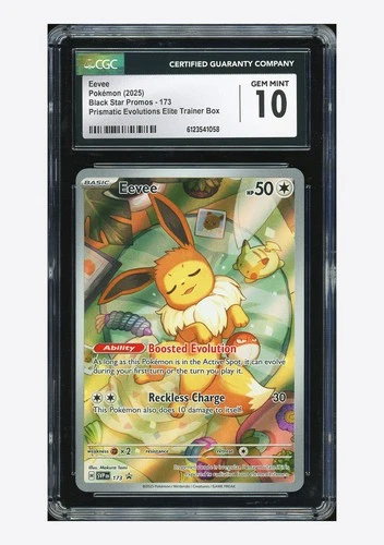 Pokemon CGC 10 GEM Eevee Promo 2025 #173 SVP Prismatic Evolutions ETB English
