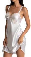 Embellished Ivory Gown Bridal Nighty Lingerie Babydoll Lace Wedding Small NWT