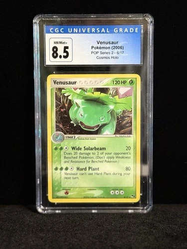 Venusaur 006/017 POP Series 2 Cosmos Holo Pokemon Card CGC 8.5 NM / MINT +