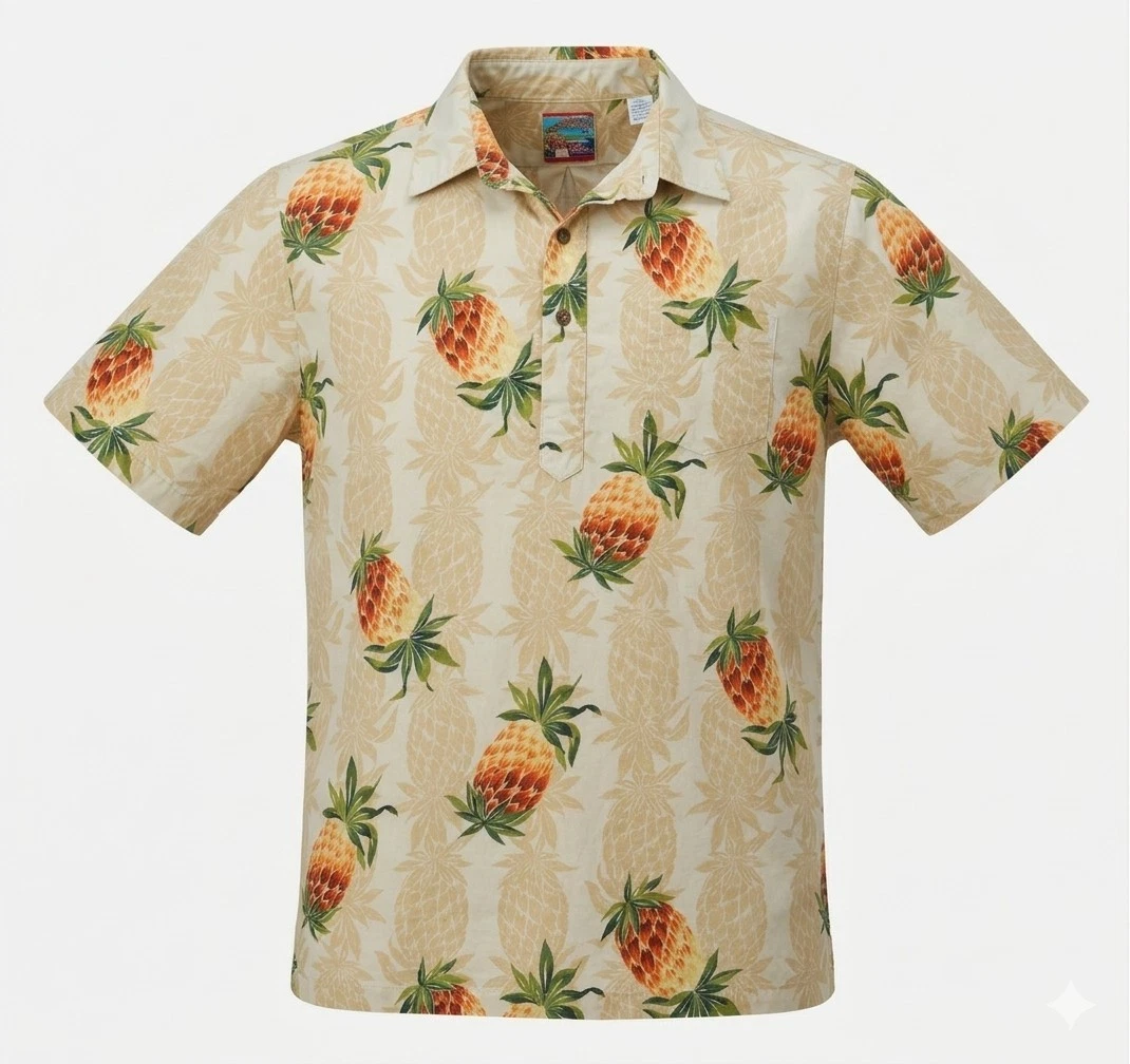 Joe Kealuhas Reyn Spooner Vintage Men's Polo Style Hawaiian Shirt. Size XL