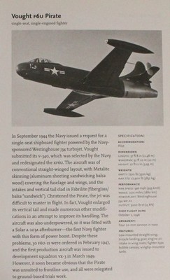 Vought F6U Pirate Picture Aircraft Aviation Article Vintage Detail Info Sheet  