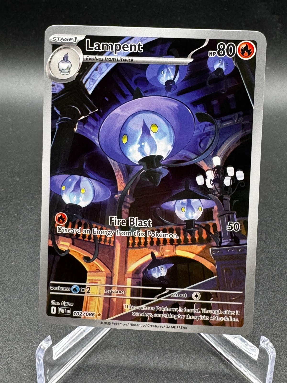 Lampent 102/086 Illustration Rare - White Flare - Pokemon TCG NM