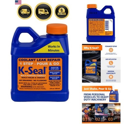 Multi-Purpose One Step Permanent Coolant Leak Repair, 8oz, Pour and Go, Mixes...