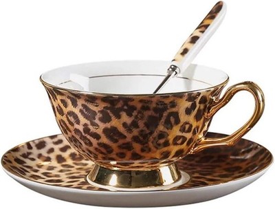 YBK Tech Euro Style Bone China Cup& Saucer Set Ceramic Tea Coffee Cup Home
