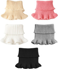 Krageneinsatz Damen, Blusenkragen, Rollkragen Einsatz Damen, 5er Set in Weiß, Sc