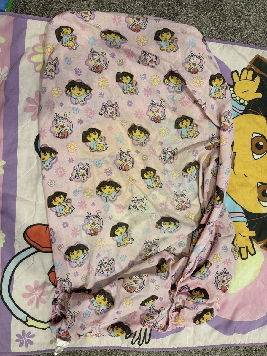 Vintage Dora The Explorer & Boots Toddler Blanket 56X39 Nick Jr