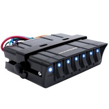 6 Gang 12V-24V Rocker Switch Box 20A SPST On/Off Toggle Switch Panel for Truc...