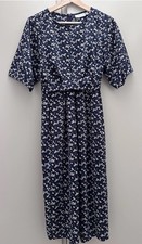 Jojo Maman Bebe Maternity and Nursing Dress Size 12 Blue Floral