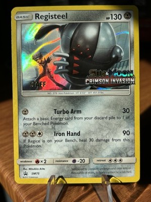 Registeel SM75 LP (STAFF) Prerelease Stamped Promo Sun & Moon Crimson Invasion