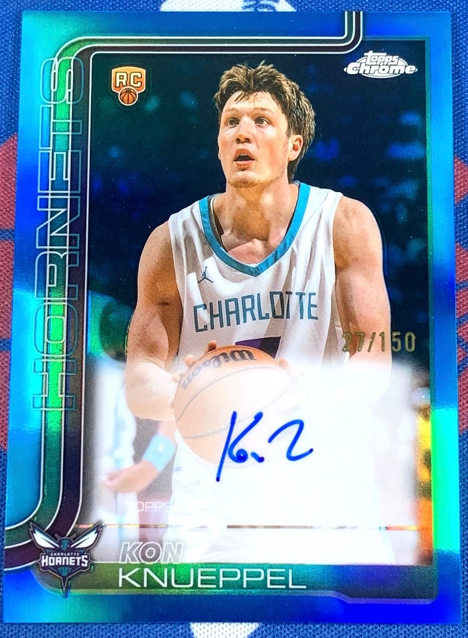 2025-26 Topps Chrome Kon Knueppel Rookie RC Blue Refractor auto 027/150 #TCAR-KK