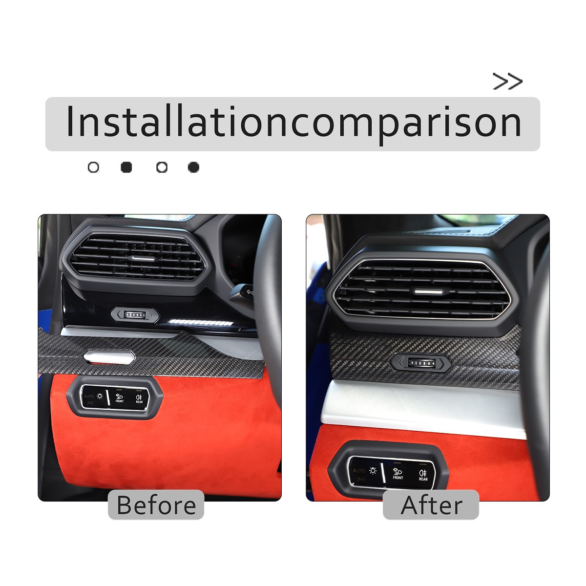Real Carbon Fiber Interior Dash Accent Trim Cover Fits Lamborghini URUS 2018-25