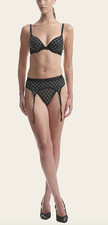 Wolford Crystal Embellished Garter Belt, NWT, Black Size: S/P 160.00