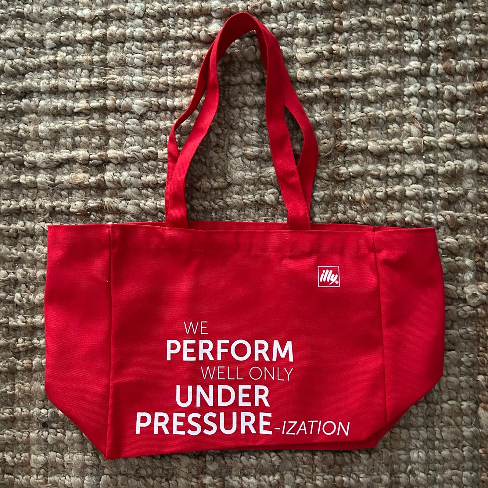 Illy NYC Pop-Up Limited Edition Red Tote Bag – “Under Pressure-ization” – New