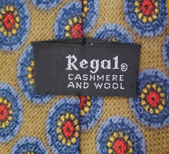 REGAL VINTAGE AÑOS 70 ~ CACHEMIR Y LANA ~ CORBATA PARA HOMBRE ~ ESTILO PREPPY IVY BROOKS ~ 55" Foto 4 de 4