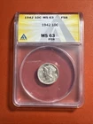 1942 Mercury Dime Certified Choice Brilliant Unc. MS 63 FSB Full Split Bands !!!