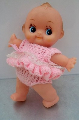 7 1/2 Inch Kewpie Doll with Pink Outfit Jointed Near Perfect #21