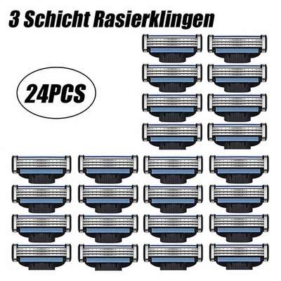 24PCS Stainless Steel Razor Blades for Gillette MACH 3 Razors UK Quality