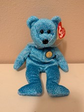 Ty Beanie Baby Classy the Bear DOB April 30, 2001 Blue Stuffed Animal Plush Toy