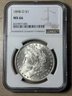 1898 O Morgan Silver Dollar NGC MS 66