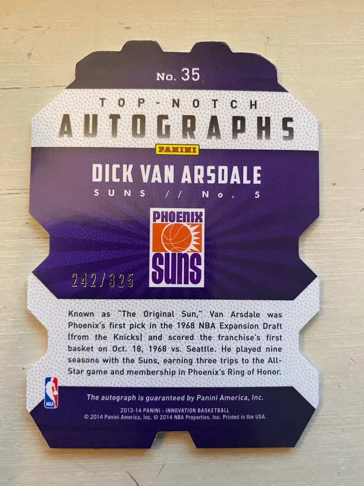 2013-14 Panini Innovation - Top Notch Autographs Dick Van Arsdale #35 /325 (AU) - Image 2 of 3