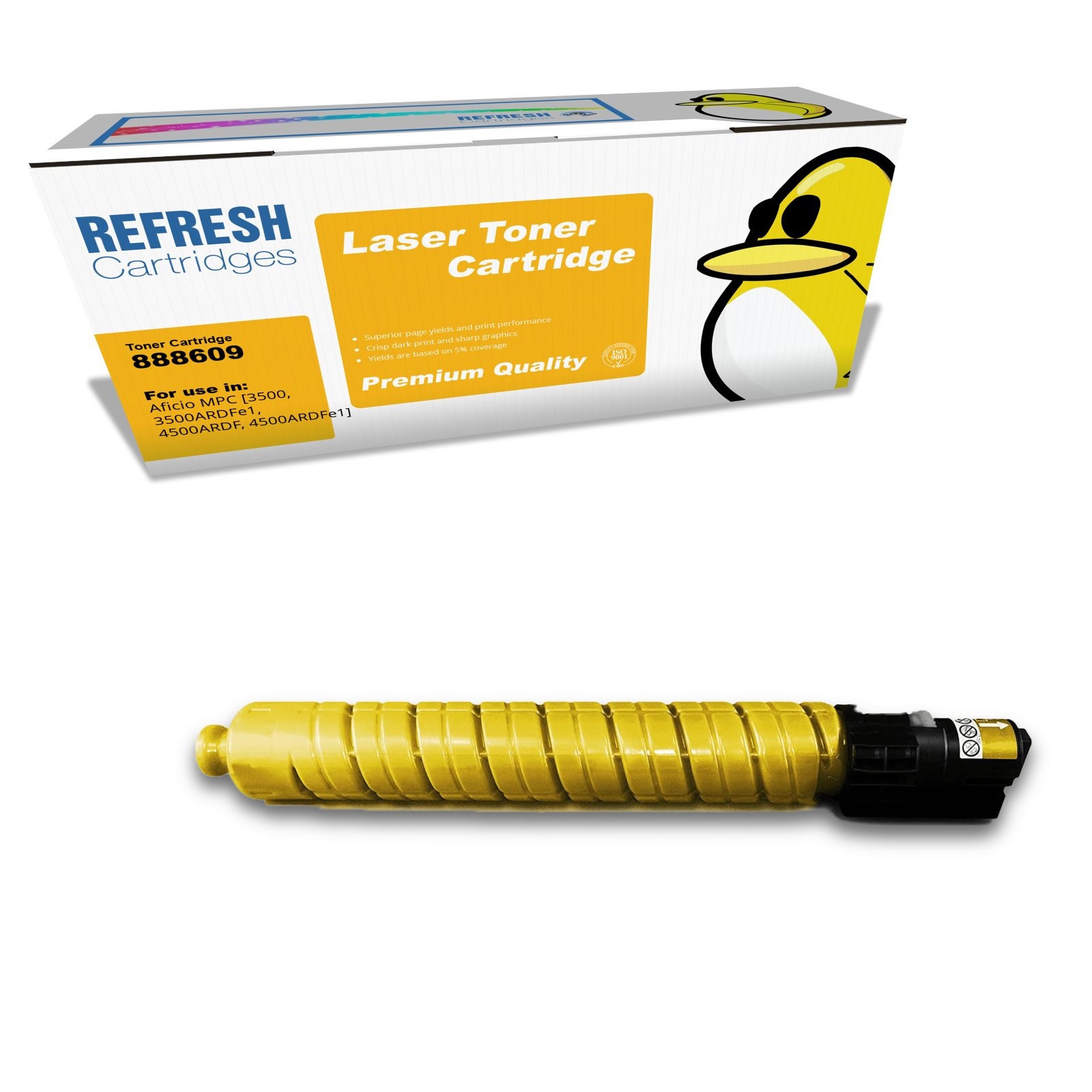 Refresh Cartridges Yellow 888609 Toner Compatible With Ricoh Printers