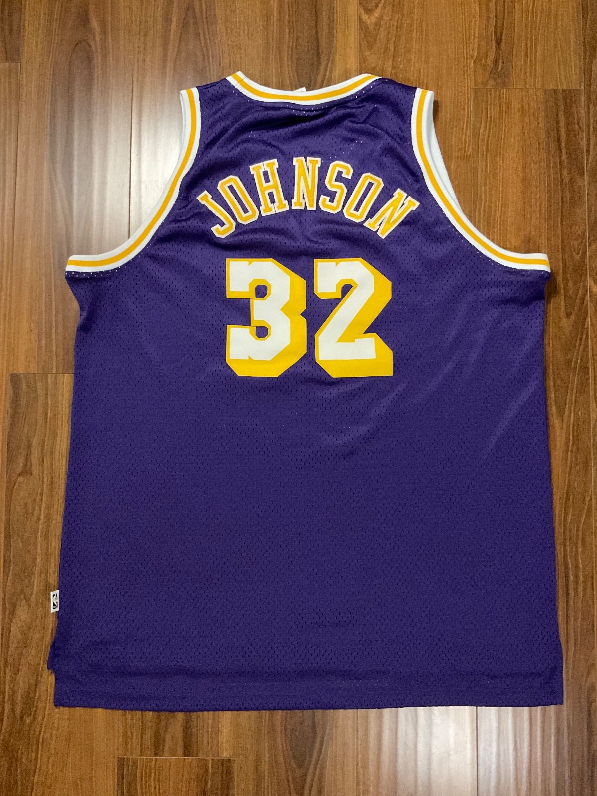 Magic Johnson Los Angeles Lakers Adidas Jersey Purple NBA Hardwood 1979-80 XXL thumbnail 2