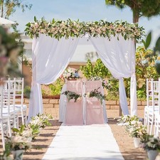 White Backdrop Curtains 2 PCS 5x10ft Chiffon Photo Drapes Party 10x10ft