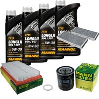 Mann Inspektionspaket 4L Mannol Longlife 504/507 5W-30 FüR Mazda MPV II 2.3