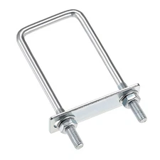 Square U-Bolts 2"(50mm) Inner Width 150mm Length Carbon Steel M8 with Nuts