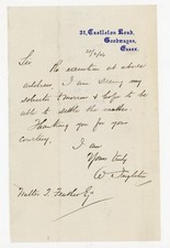 1914 Essex England Handwritten Letter Goodmayes Signed W Ingleton UK Feather ESQ