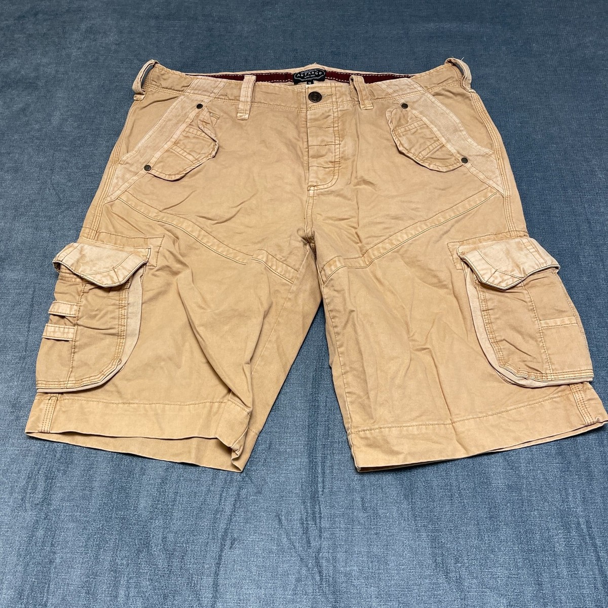 Antargo Enjoy Todays Menswear Cargo Shorts XL Beige Cotton