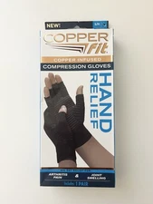 Copper Fit Hand Arthritis Compression Gloves - Black, S/M Unisex