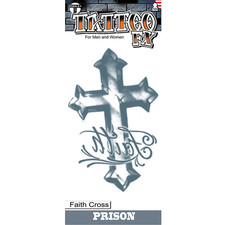 Tinsley Transfers Prison Faith Cross Temporary Tattoo - Morris Costumes