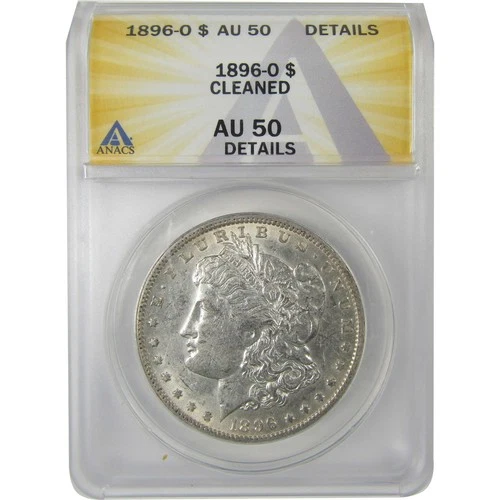 1896 O Morgan Dollar AU 50 Details ANACS Silver $1 Coin SKU:I18954