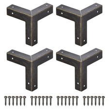 33x33x33mm Metal Box Corner Protectors Edge Guard Bronze Tone 12pcs