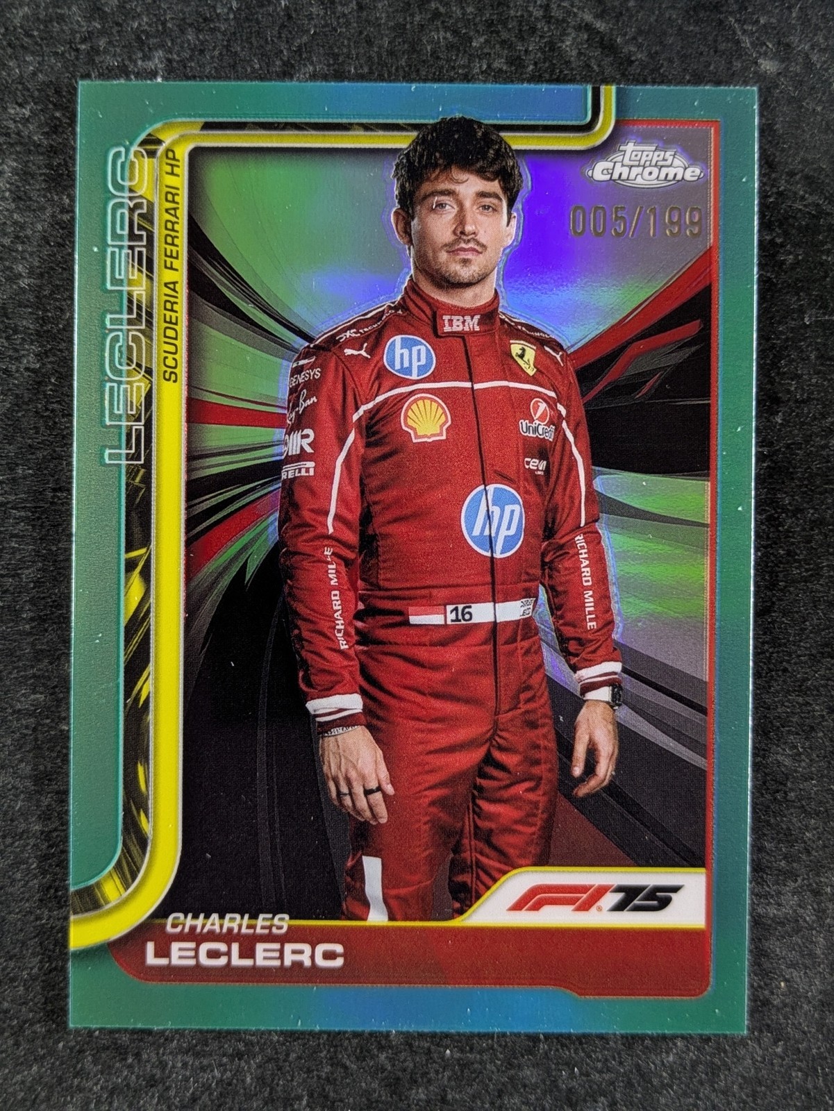 2025 Topps Chrome Formula 1 CHARLES LECLERC 5/199 Aqua Refractor #3