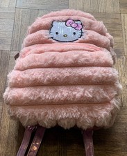 Sanrio Hello Kitty Kids Plush Faux Fur Pink Mini Backpack - Used
