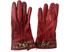  158.00 Coach Red Leather Gloves