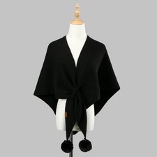 New Knitted Thick Warm Winter Women Shawl Wrap Open Front Cape Scarf Street