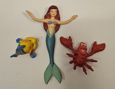 DISNEY THE LITTLE MERMAID BEND-EMS 3 PIECE SET ARIEL FLOUNDER SEBASTIAN