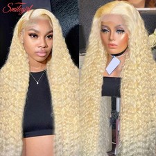 Deep Wave Wigs Human Hair 613 13x6 HD Transparent Pre Plucked Lace Frontal Wig