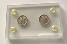 1941 P and 1943 P BU Mercury Dimes in Plastic Holder
