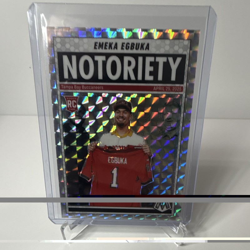 Panini 2025 Mosaic Emeka Egbuka RC Rookie Notoriety Insert #16 Buccaneers
