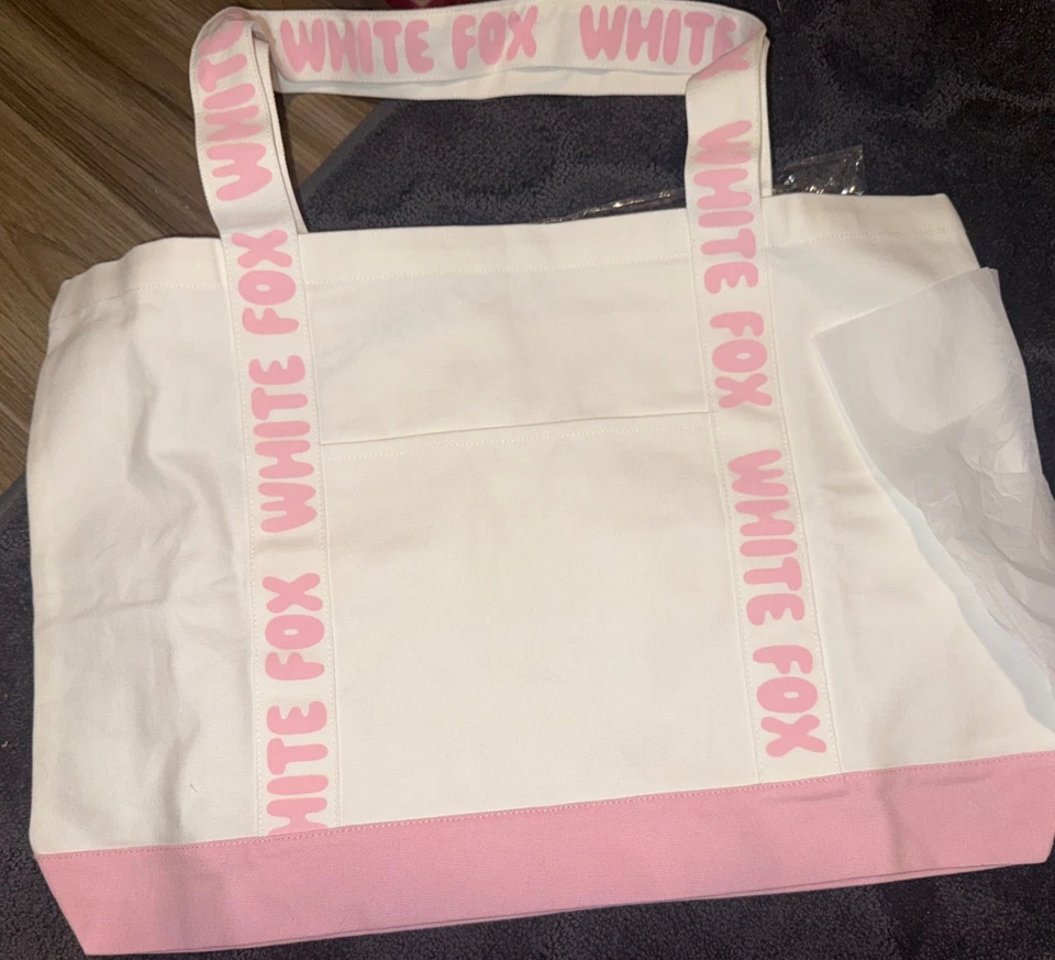 White Fox Canvas Tote Off White/pink - Image 2 of 4