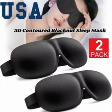 2PCS Travel Accessory 3D Sleep Mask For Men Women Eye Mask For Sleep Blindfold