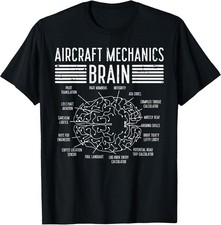 NEW Aircraft Mechanics Brain Fun Airplane Maintenance Gift T-Shirt - MADE IN USA